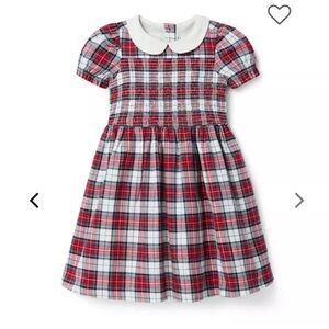 Janie and Jack Red Plaid Charlotte Dress with White Collar